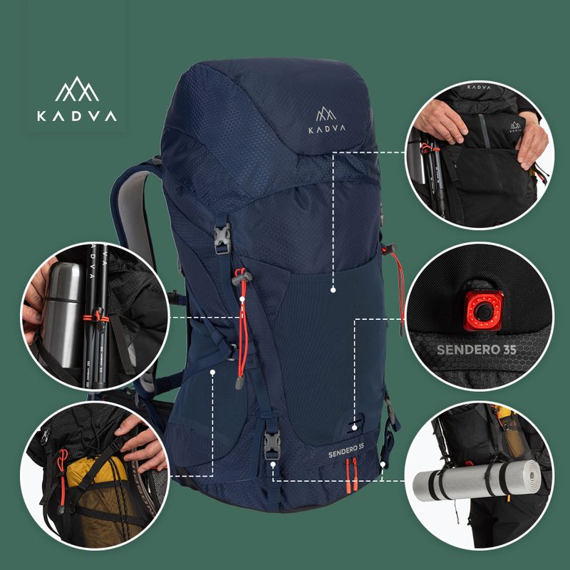 Рюкзак трекінговий KADVA Sendero 35 л stalowy блакитний 22