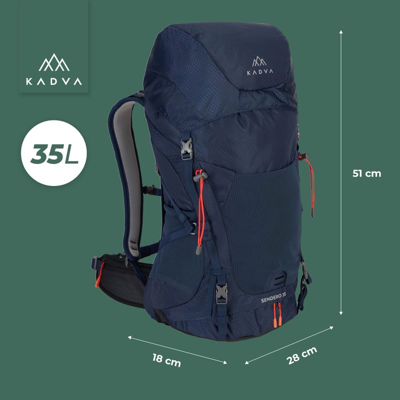 Трекінговий рюкзак KADVA Sendero 35 л сталево-синій 23