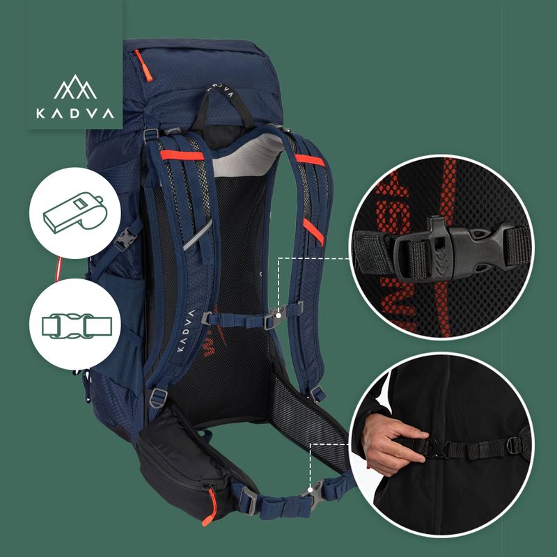 Рюкзак трекінговий KADVA Sendero 35 л stalowy блакитний 24