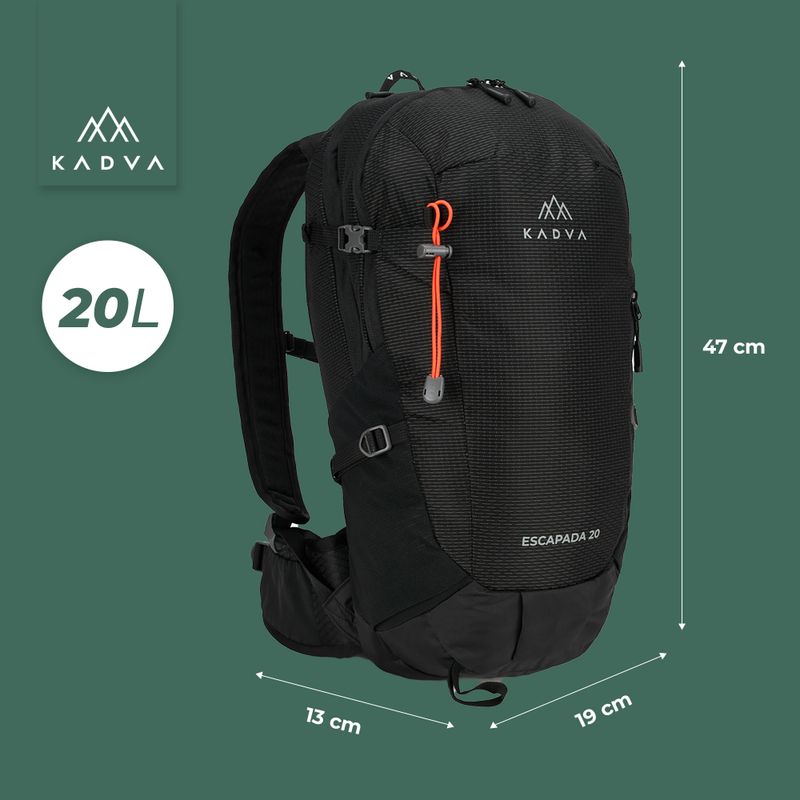 Туристичний рюкзак KADVA Escapada 20 л чорний 18