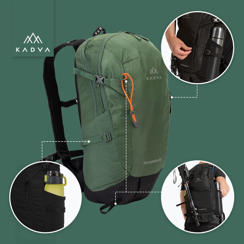 Туристичний рюкзак KADVA Escapada 20 л зелений 17