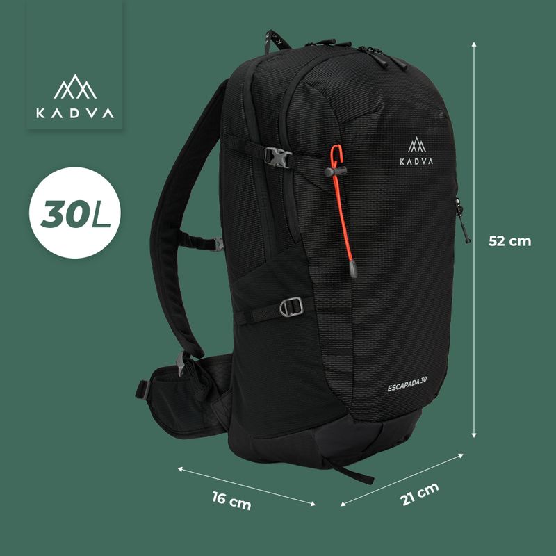 Туристичний рюкзак KADVA Escapada 30 л чорний 24