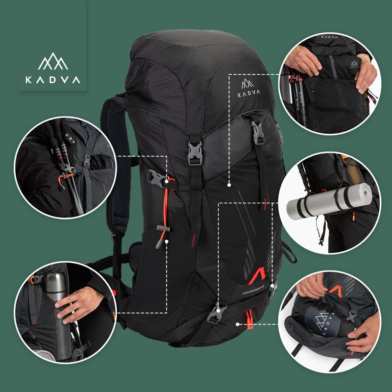 Трекінговий рюкзак KADVA Vagabundo 40 л чорний 24