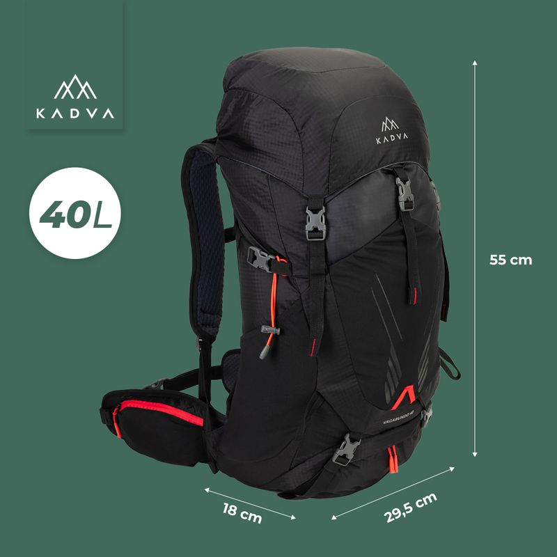 Трекінговий рюкзак KADVA Vagabundo 40 л чорний 25