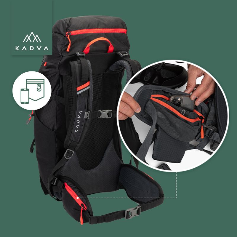 Трекінговий рюкзак KADVA Vagabundo 40 л чорний 26