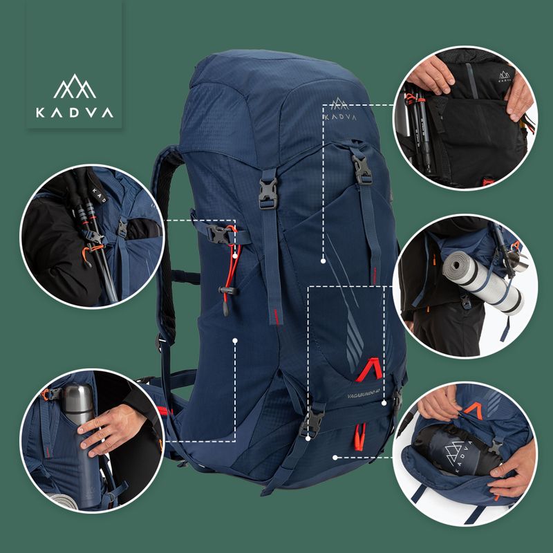 Трекінговий рюкзак KADVA Vagabundo 40 л синій 25