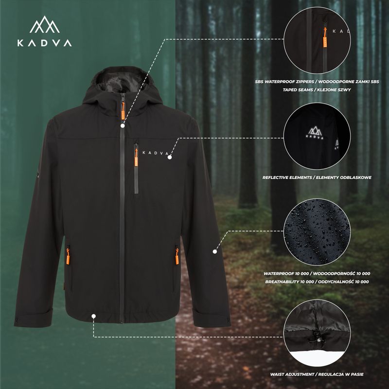 Чоловіча дощовикова куртка KADVA Forest чорний 22