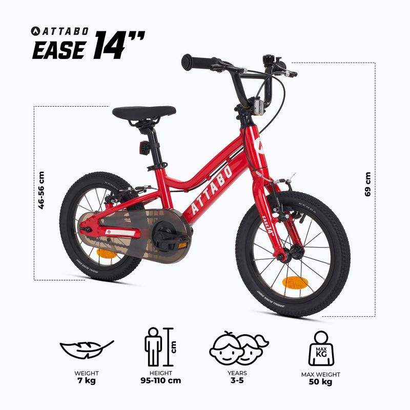 Дитячий велосипед ATTABO EASE 14" червоний 2
