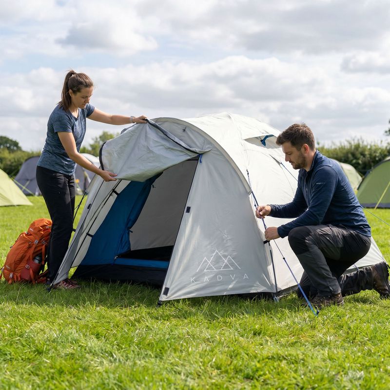 Намет кемпінговий чотиримісний KADVA CAMPdome 4 grey 9