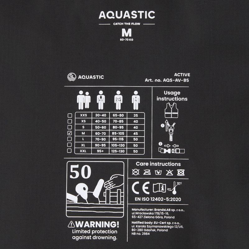 Жилет страхувальний AQUASTIC Active 50N чорний 6