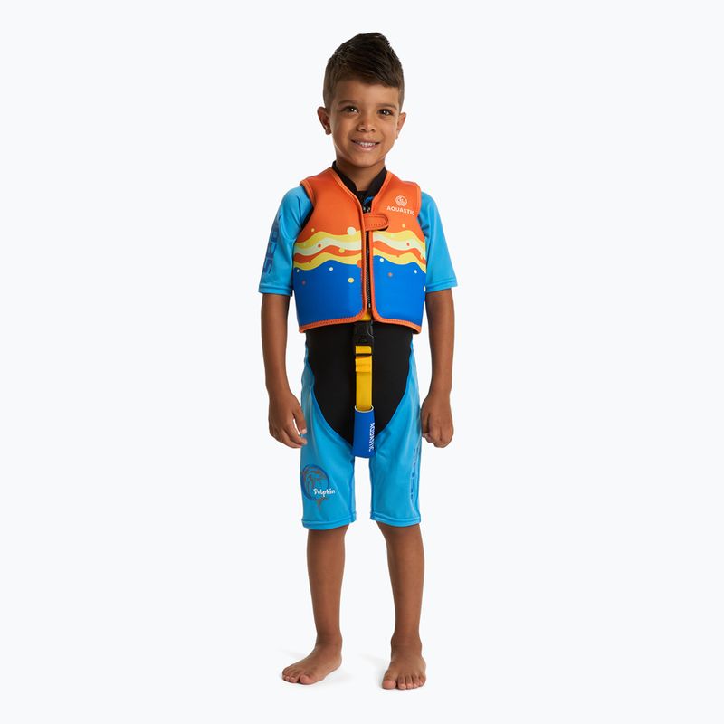 Жилет страхувальний AQUASTIC Junior помаранчевий/блакитний 4
