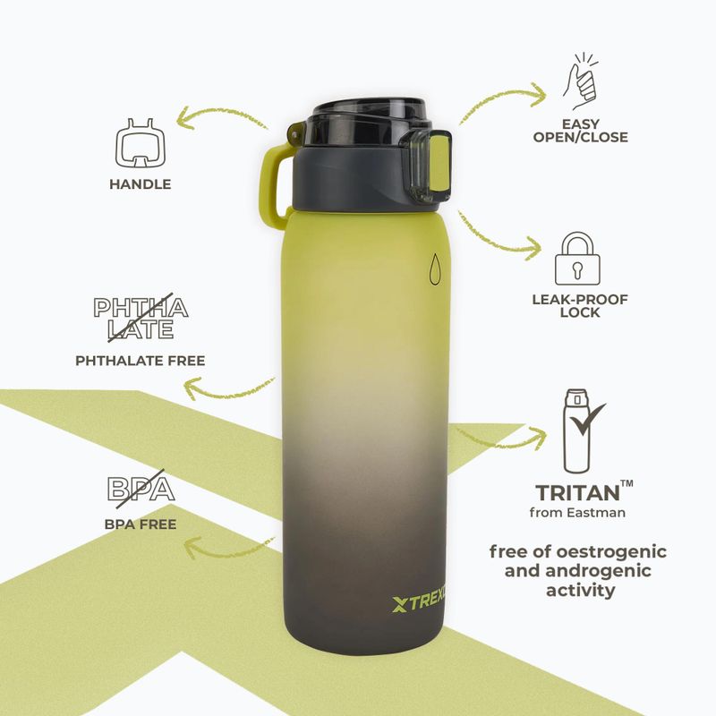 Пляшка XTREXO Haust 1000 мл жовта/чорна 3