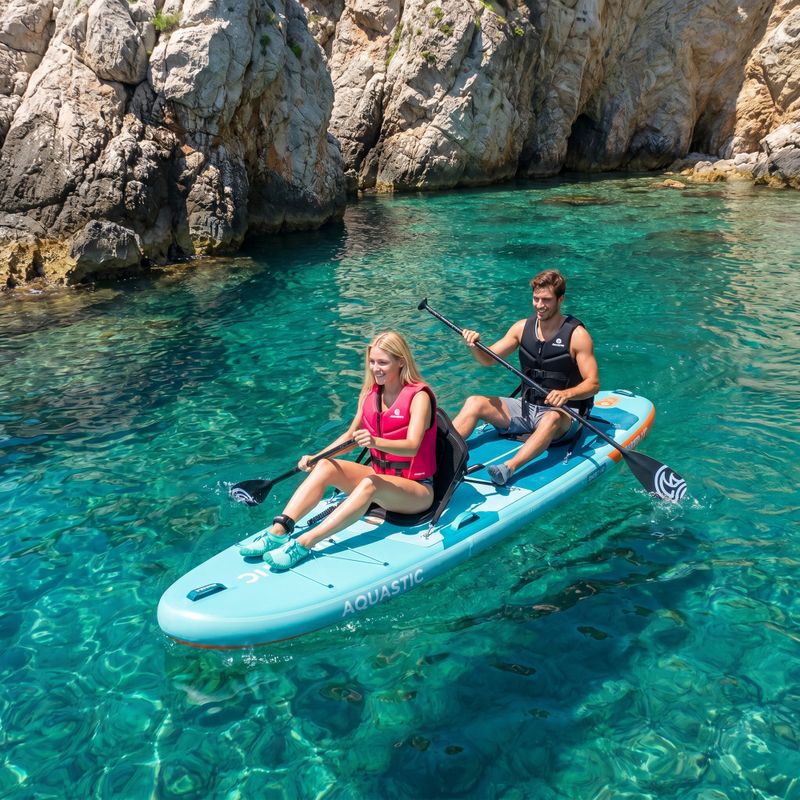 Набір дошка SUP надувна AQUASTIC Tourer 12'0" 2-os зелений 23