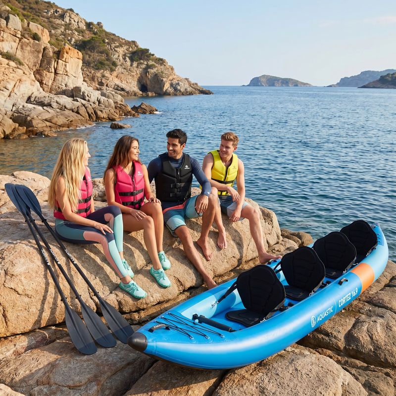 Надувний каяк 4-osobowy AQUASTIC Cortez 16'9" hybrid blue 21