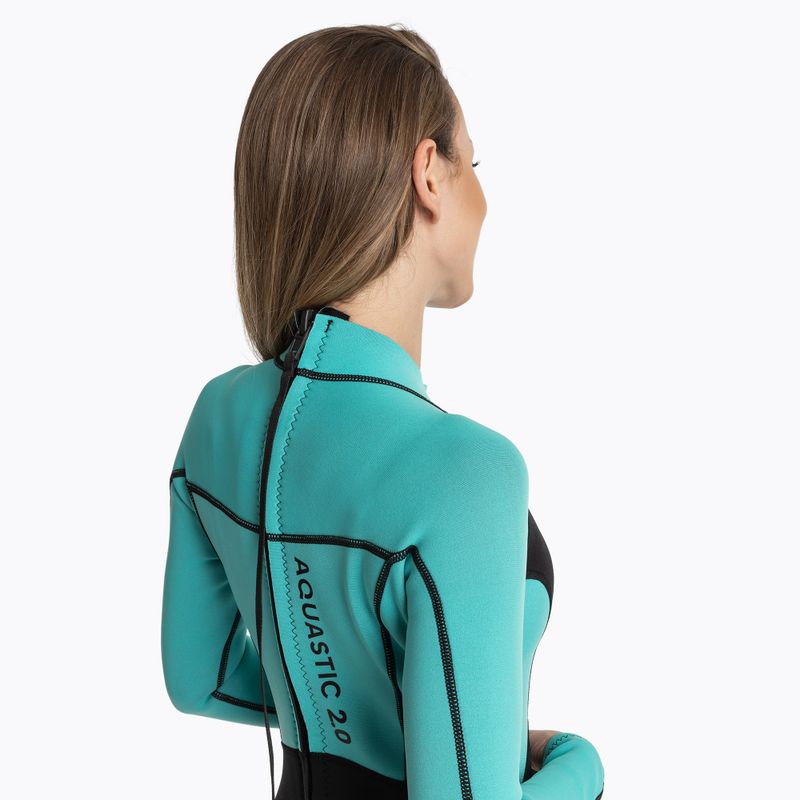 Гідрокостюм жіночий AQUASTIC Wavey LG WMNS 2 мм чорний/м'ятний 7