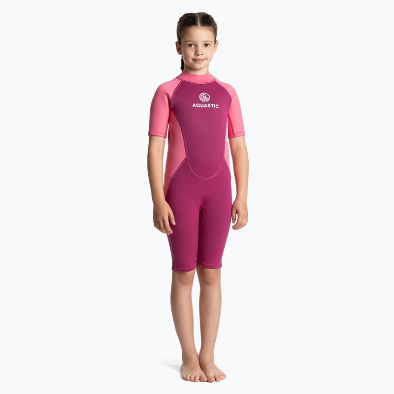 Гідрокостюм дитячий AQUASTIC Wavey Jrg 2 мм рожевий 2