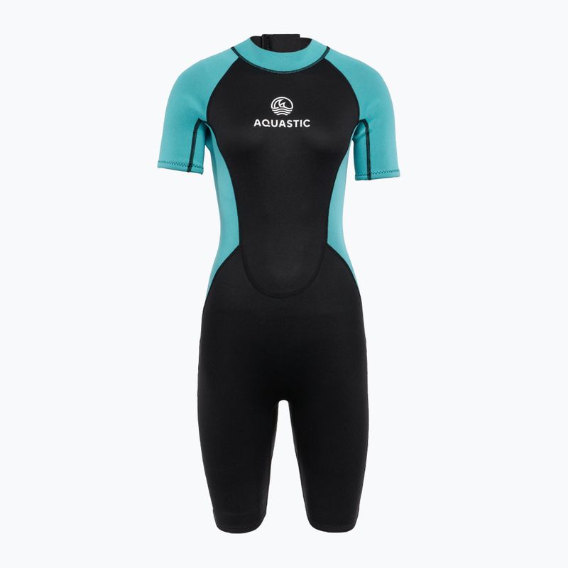 Гідрокостюм жіночий AQUASTIC Wavey WMNS 2 мм чорний/м'ятний 2