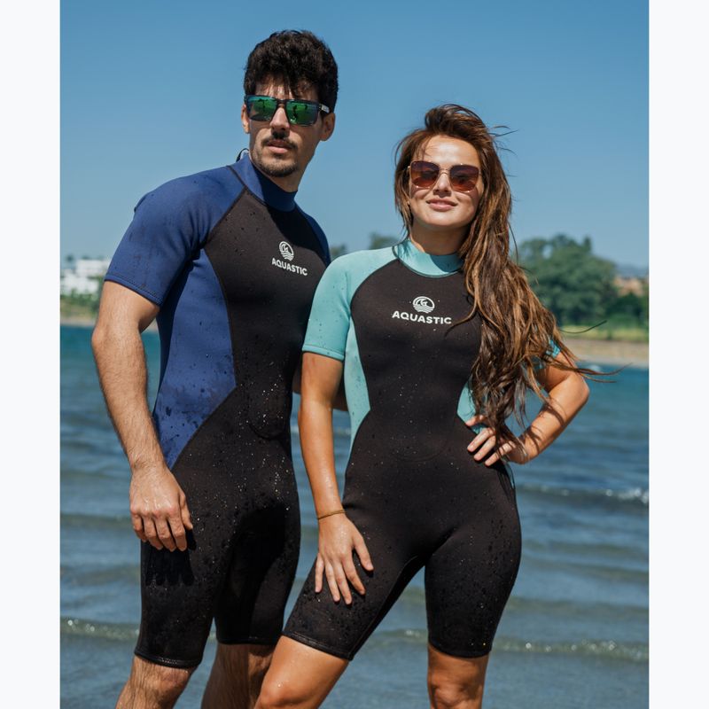 Гідрокостюм жіночий AQUASTIC Wavey WMNS 2 мм чорний/м'ятний 6