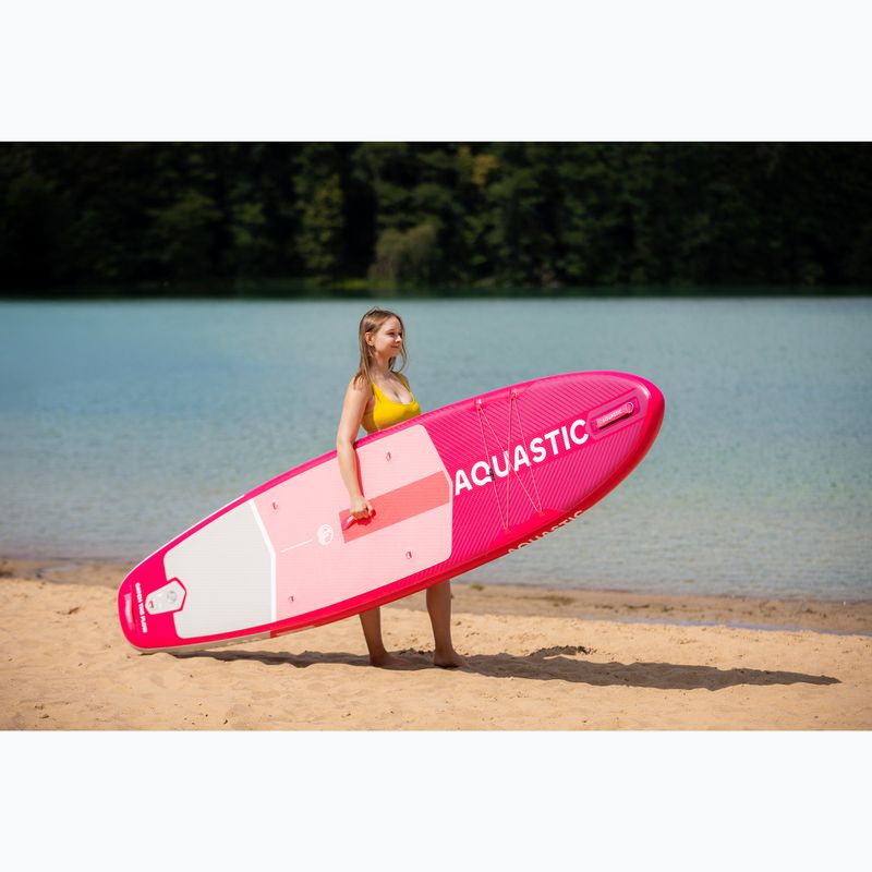 Набір дошка SUP надувна AQUASTIC Perth 9'10" pink 18