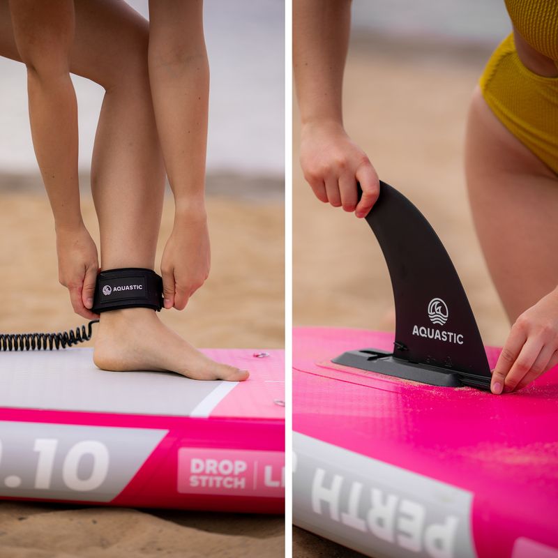 Набір дошка SUP надувна AQUASTIC Perth 9'10" pink 21