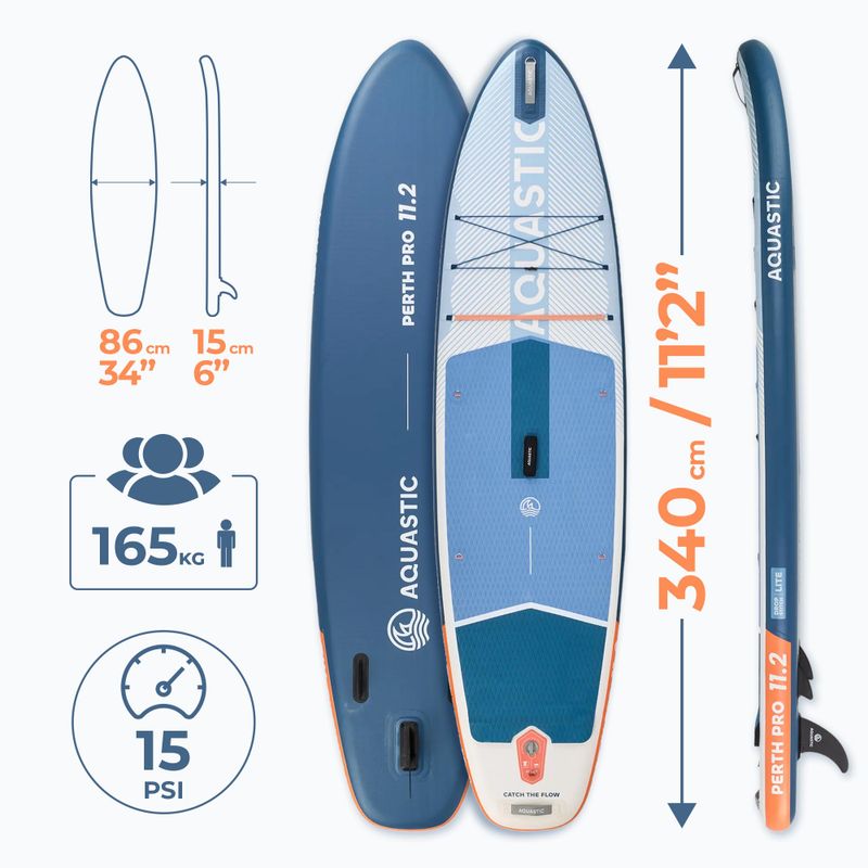 Дошка SUP AQUASTIC Perth Pro 11'2" allround white 21