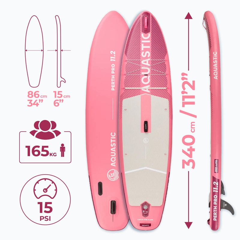 Дошка SUP AQUASTIC Perth Pro 11'2" all-round pink 21