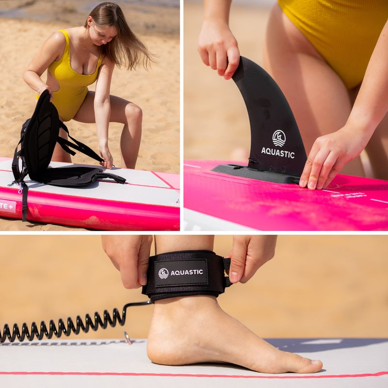 Набір дошка SUP надувна AQUASTIC Touring 11'6" pink 23
