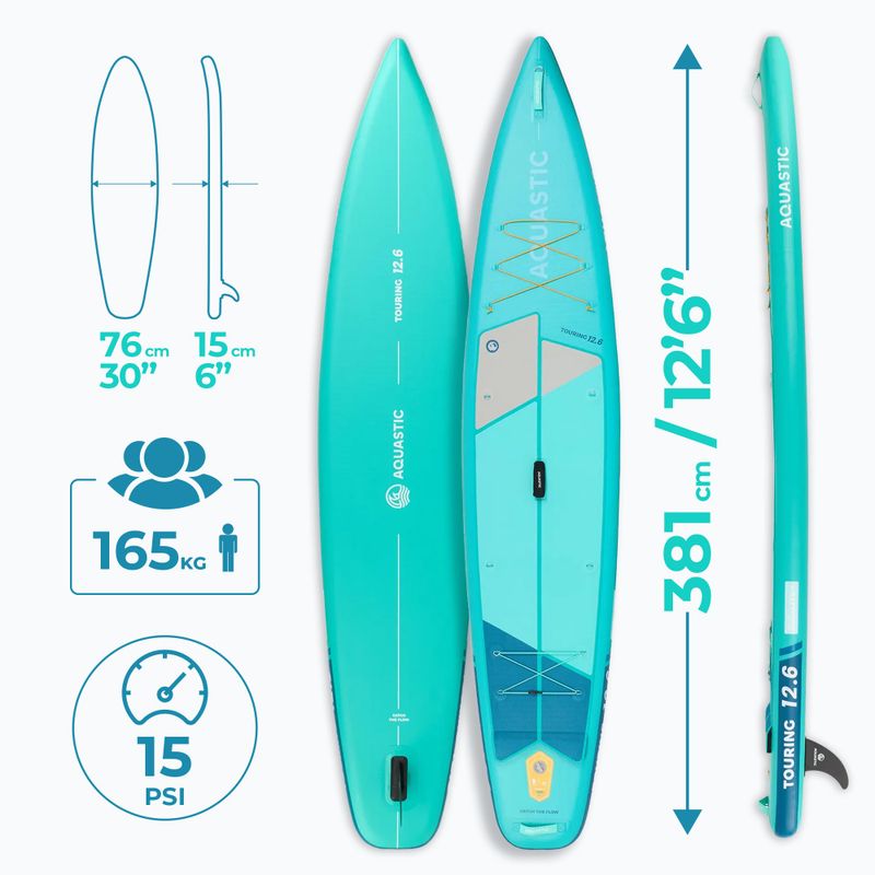 Дошка SUP AQUASTIC Touring 12'6" зелений 19