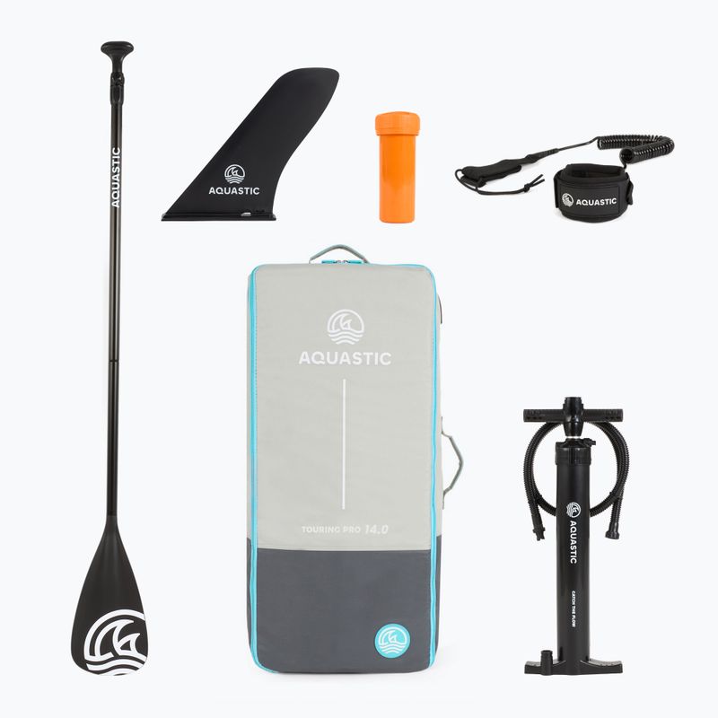 Набір дошка SUP надувна AQUASTIC Touring Pro 14'0" dark blue 18