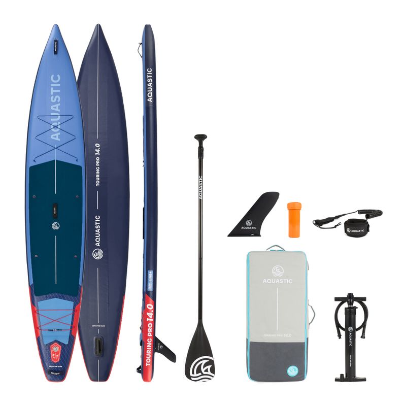 Набір дошка SUP надувна AQUASTIC Touring Pro 14'0" dark blue 25
