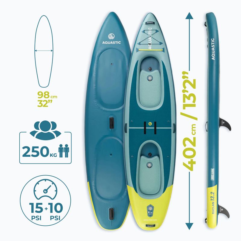 Байдарка/SUP гібрид AQUASTIC Raglan 13'2" зелений 18