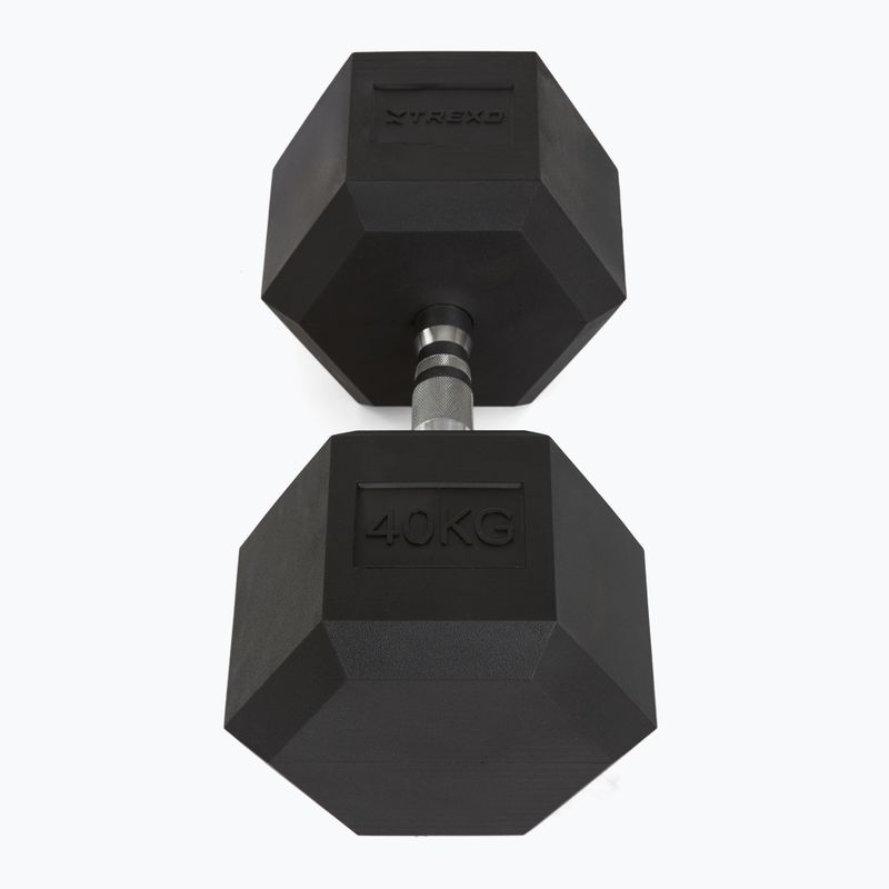 Гантелі прогумовані TREXO Hex 40 кг 3