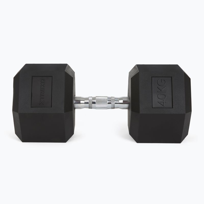 Гантелі прогумовані TREXO Hex 40 кг 4