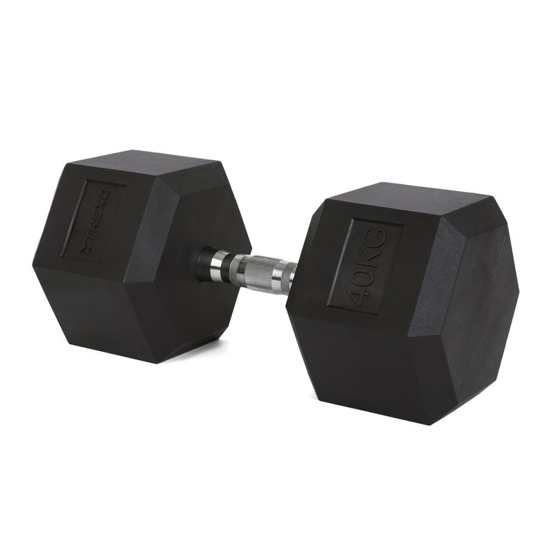 Гантелі прогумовані TREXO Hex 40 кг 5