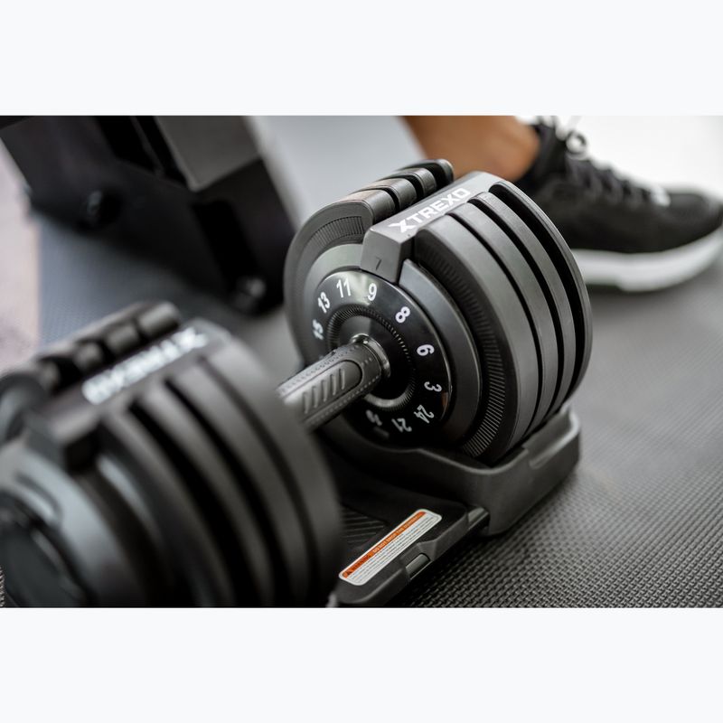Регульована гантель XTREXO TXO-B4W002 24 кг чорна 5