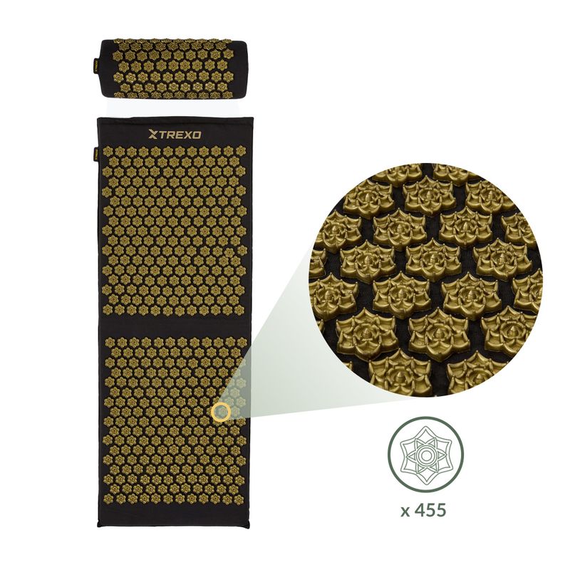 Килимок для акупресури XTREXO великий з подушкою TXO-B4Z005-BK чорний 5