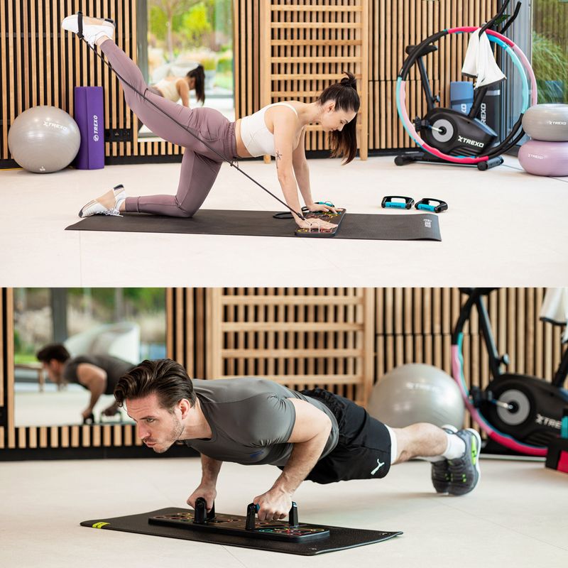 Платформа багатофункційна з ручками i експандером XTREXO складна TXO-B4Z045-BK чорний 6