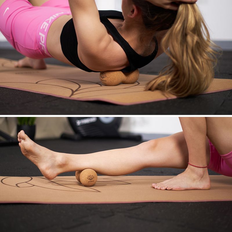 М'яч подвійний для масажу XTREXO корковий TXO-B4Z082-NC натуральний 3