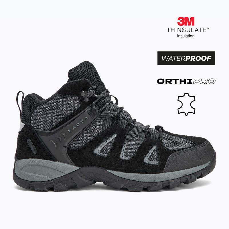 Чоловічі трекінгові черевики KADVA Traver Mid WaterProof чорний 2
