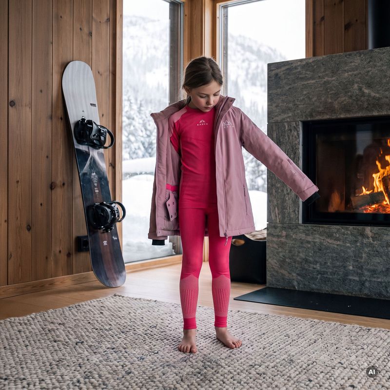 Комплект дитячої термоактивної білизни KADVA Frosty Jrg Set безшовний рожевий 6