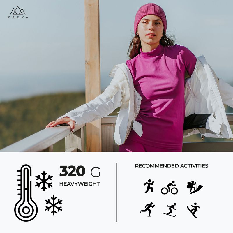 Комплект жіночої термоактивної білизни KADVA Glacier W Set безшовний фуксія 10