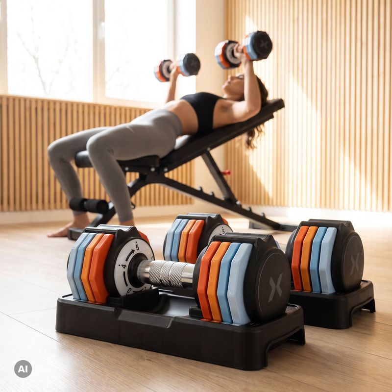 Комплект гантелей регульованих XTREXO 2 x 5 кг multicolor 15