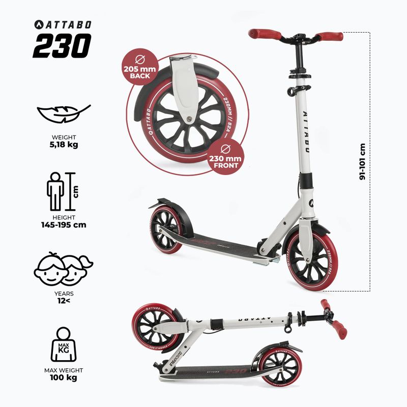 Самокат ATTABO 230 білий 2