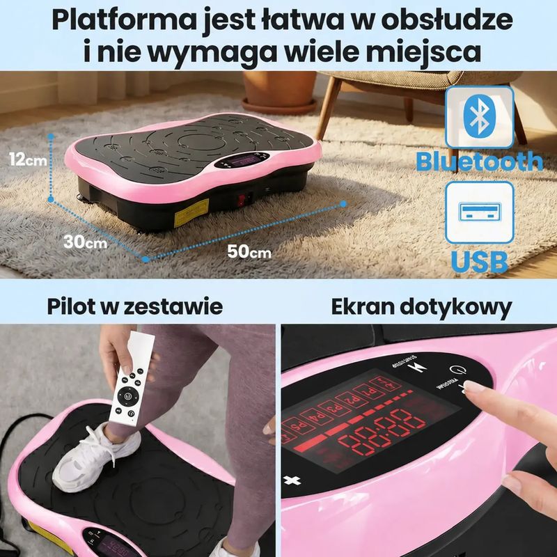Вібраційна платформа Extralink Moonwalk Spin Move black/pink 15