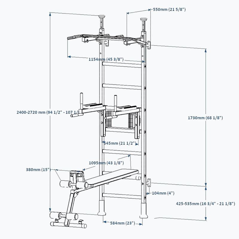 Драбина гімнастична BenchK біла BK-523W 3