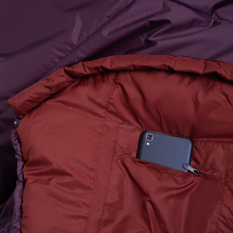 Спальний мішок Alpinus Fiber Pro 1100 лівий бордовий 5
