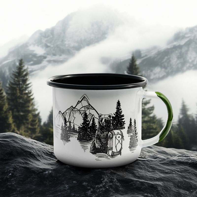 Кружка туристична Alpinus Enamelled White Bear 3