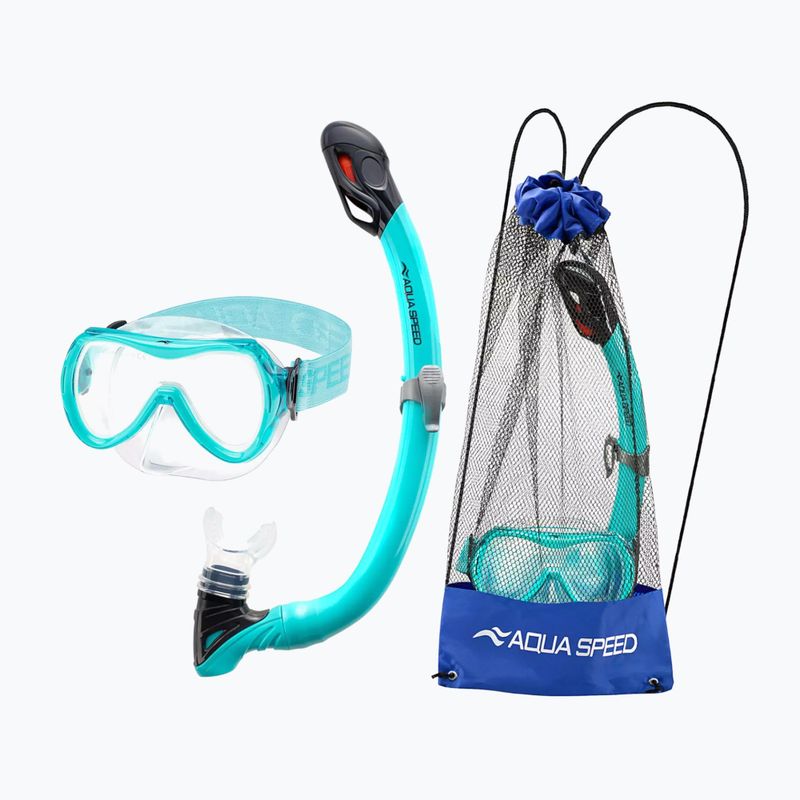 Комплект для занурювання дитячий AQUA-SPEED Alize FS + Samos + Mesh бірюзовий