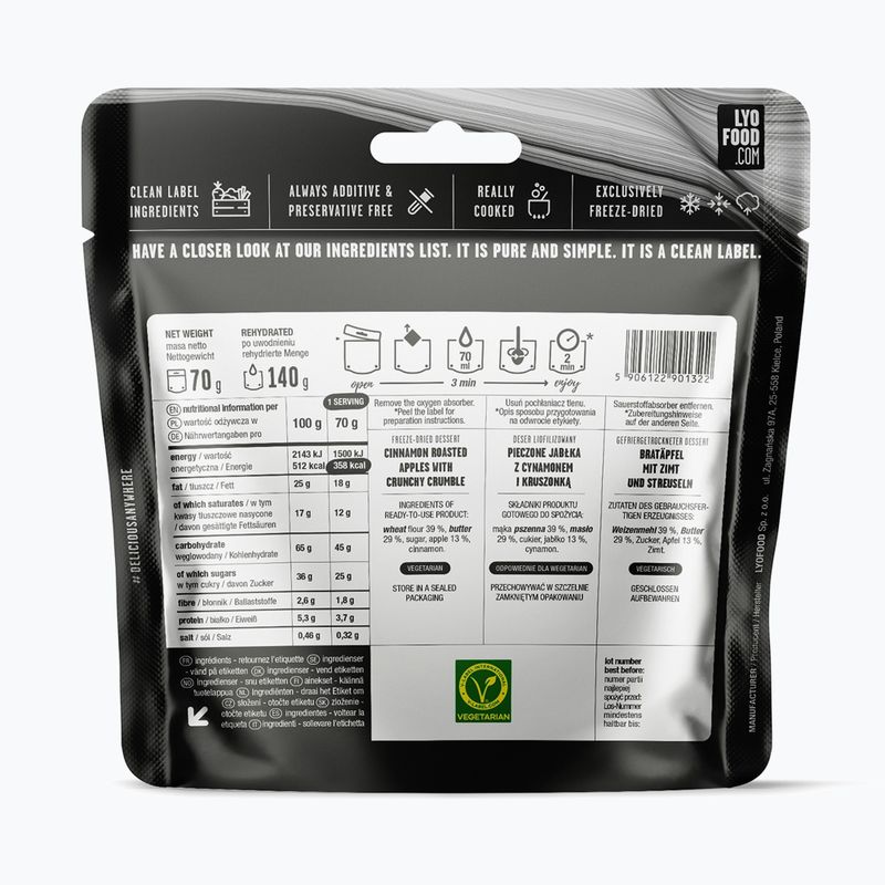 Сублімовані продукти LYOFOOD Яблучний крамбл 140 г 2
