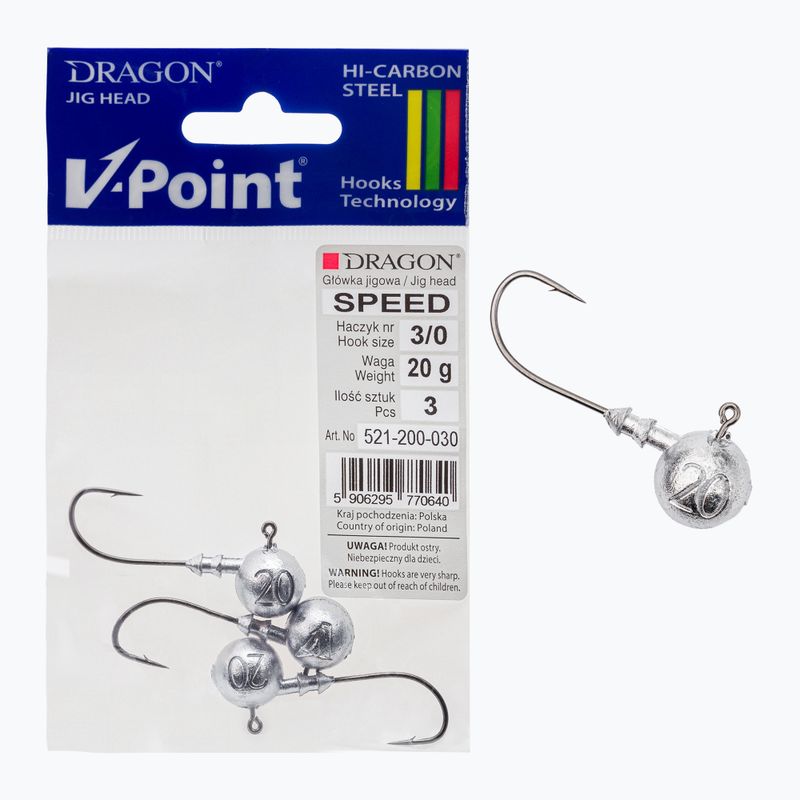 Джиг-головка DRAGON V-Point Speed 20g 3 шт. чорна PDF-521-200-030